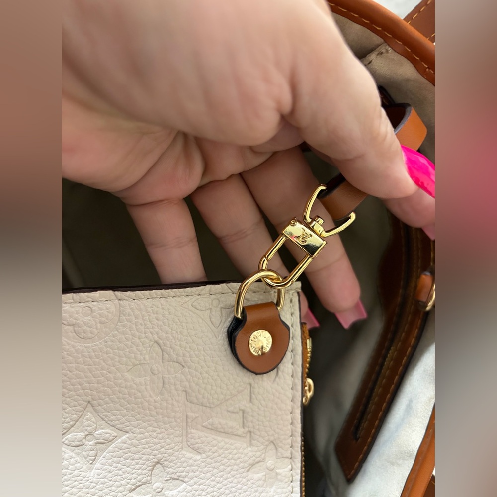 Fashion Soft Leather Trendyol Neverfull Cream & Brown Leather Tote with Pouch - Picture 9 of 15